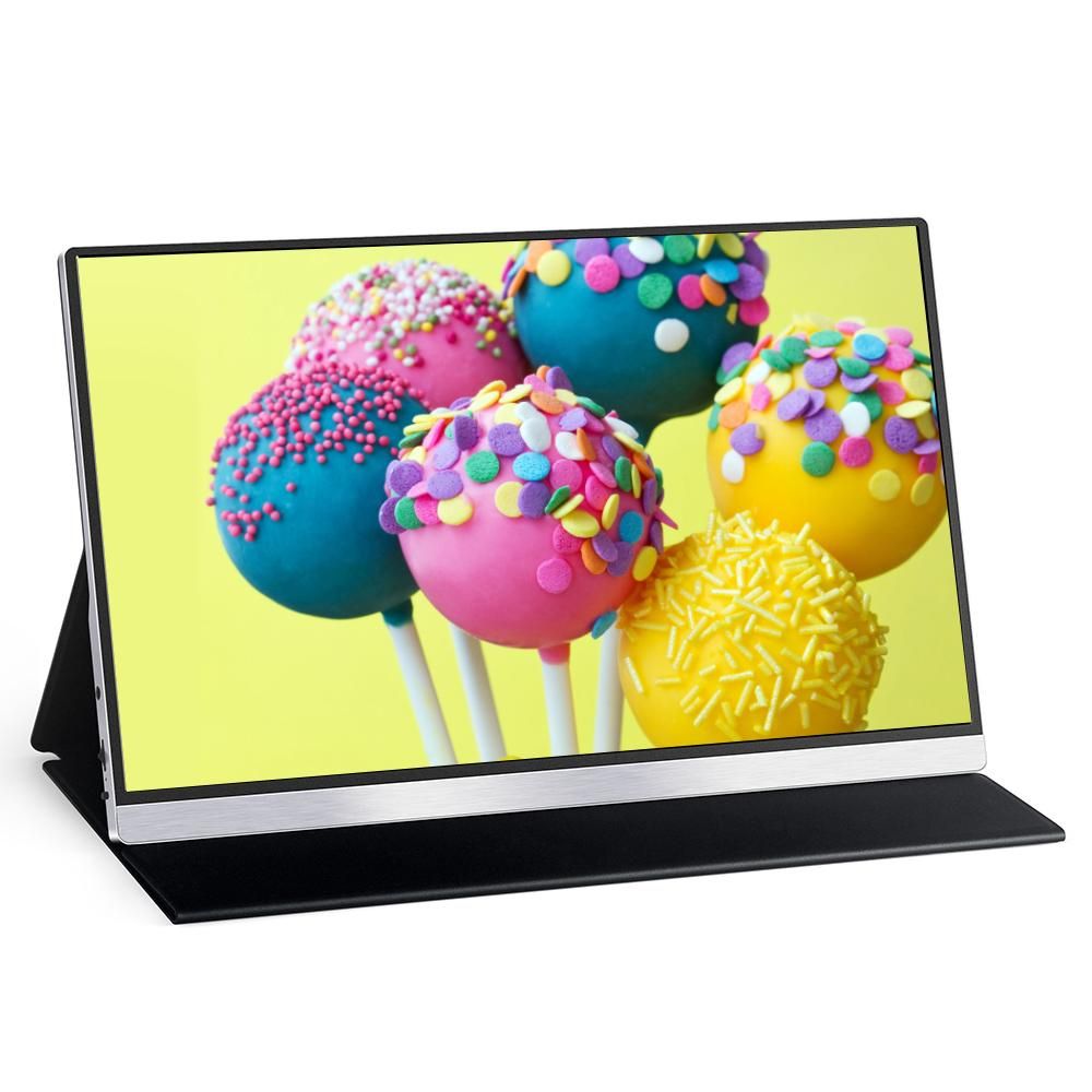 15.6 inch Portable Monitor IPS Screen 3840*2160 Resolution 170° Viewing Angle 60Hz Refresh Rate Wide Compatibility Silver UK Plug