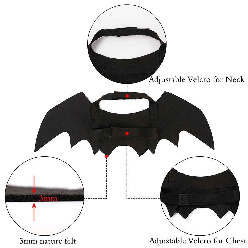 Halloween Decoration Pet Dog Cat Black Bat Wings Cute Pets