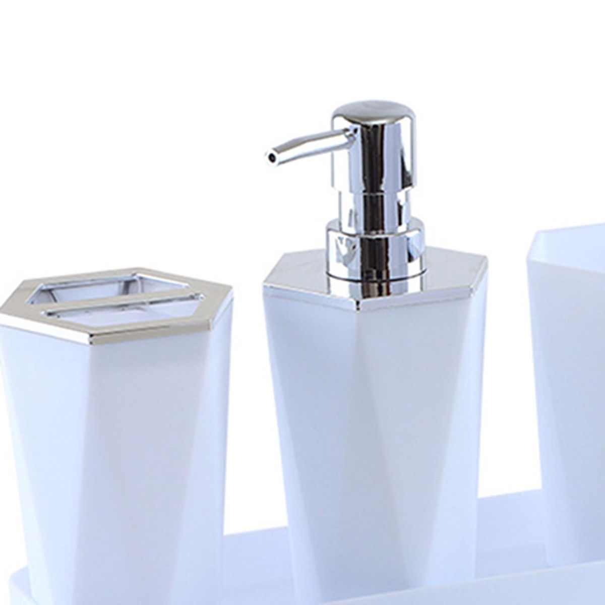 Bath Set Holders Electroplated Toothbrush Cup White
