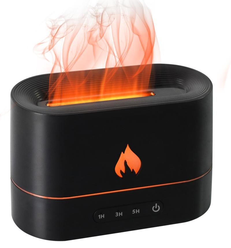Flame Essential Oil Diffuser Aromatherapy Humidifier (Black)