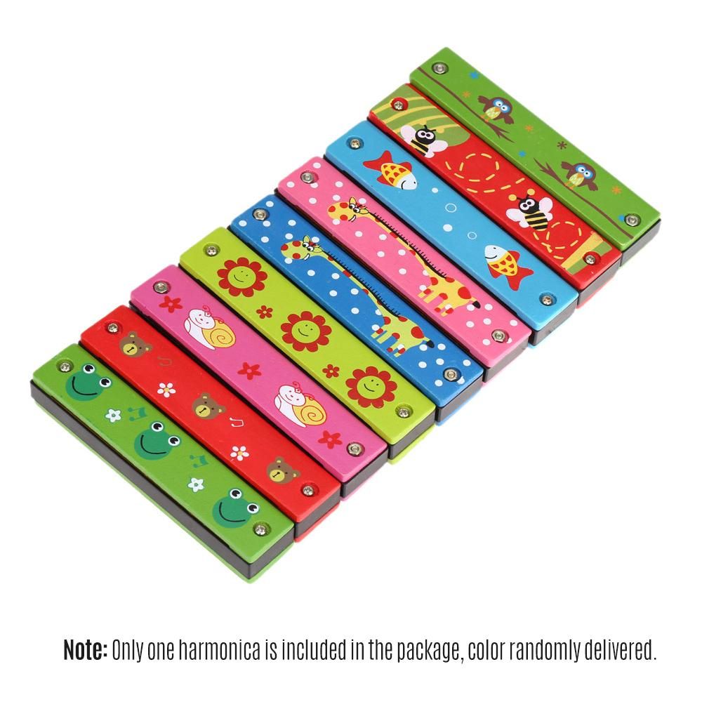 61 Keys Electronic Digital Piano Keyboard with Dual Speakers Microphone USB/Battery Powered + Tremolo Harmonica 16 Holes Kids Musical Instrument Educational Toy Wooden Cover Colorful Free Reed Wind Instrument