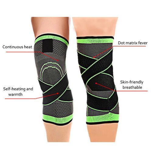 1 Piece Mumian 3d Pressurized Fitness Running Cycling Bandage Knee Braces Elastic Nylon Sports Compression Pad Sleeve(#Green)