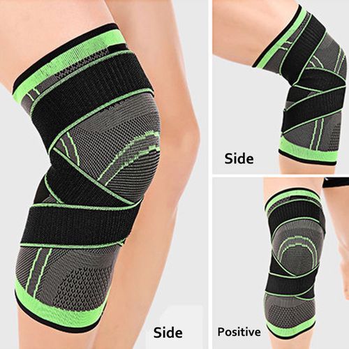 1 Piece Mumian 3d Pressurized Fitness Running Cycling Bandage Knee Braces Elastic Nylon Sports Compression Pad Sleeve(#Green)