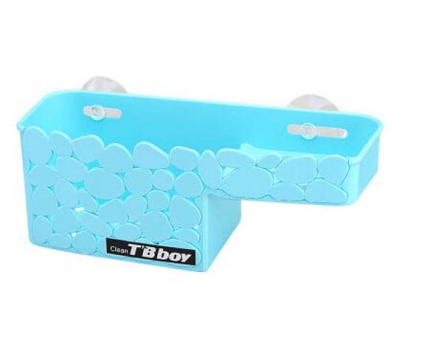 Plastic Wall Shelf with Suction - Blue
