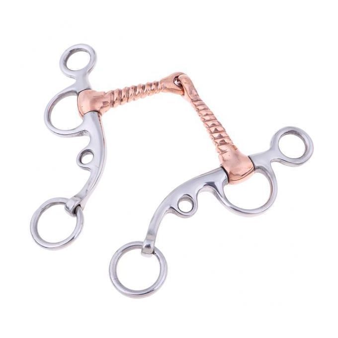 2X Stainless Steel 5inch Horse  With Screw Copper Inlay English Bit