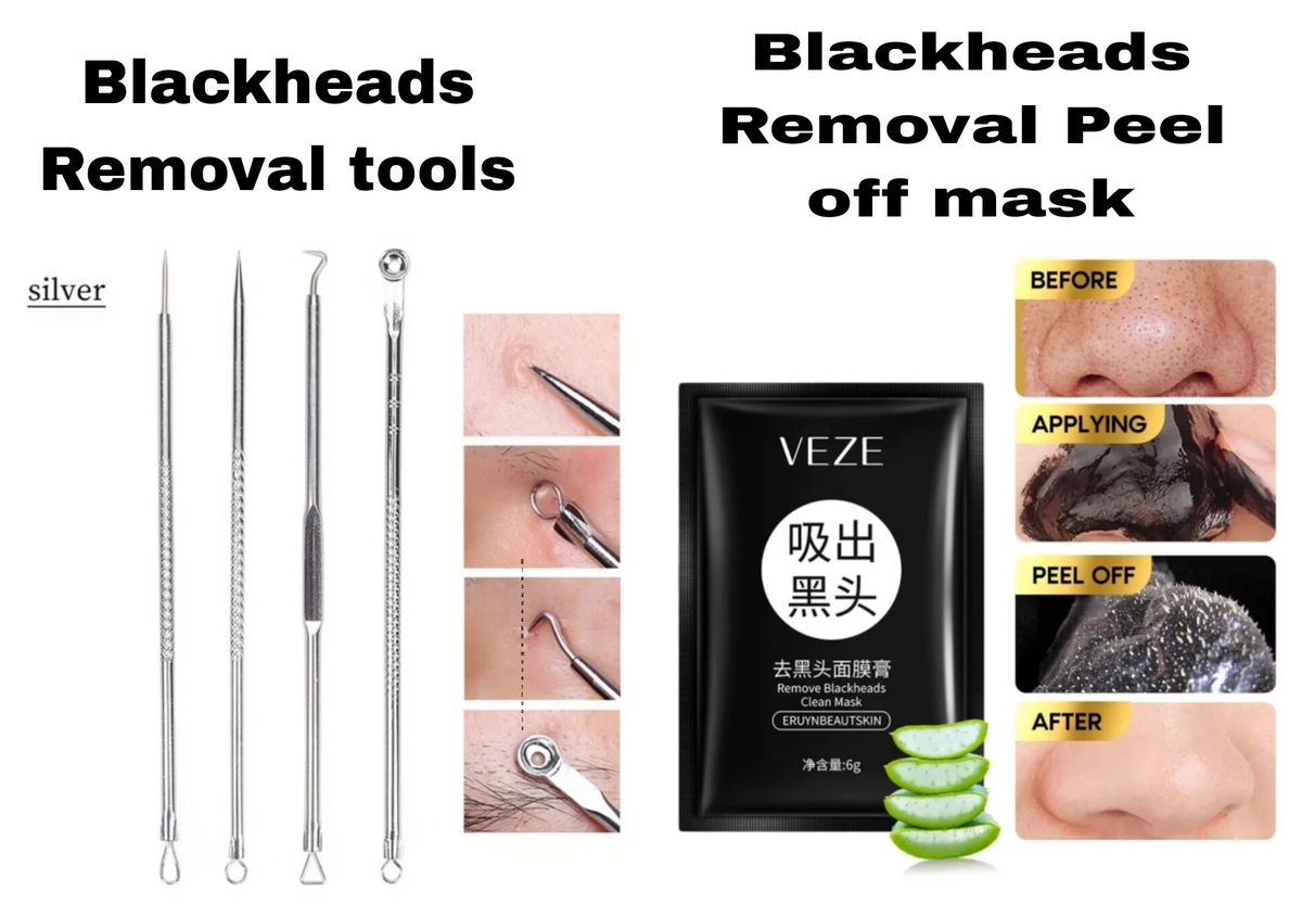 4-in-1  Blackheads & Acne Removal Tools &  Bamboo Charcoal Peel Off Mask