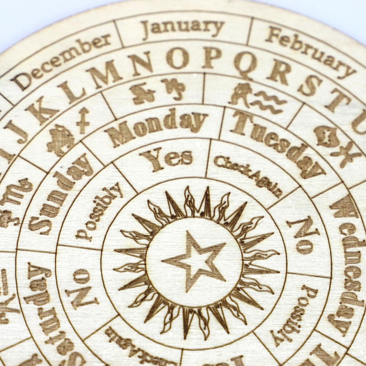 Star Pendulum Board Wooden Dowsing Divination Board Round Metaphysical Message Board Witchcraft Wiccan Altar Beginner Witchcraft Supply