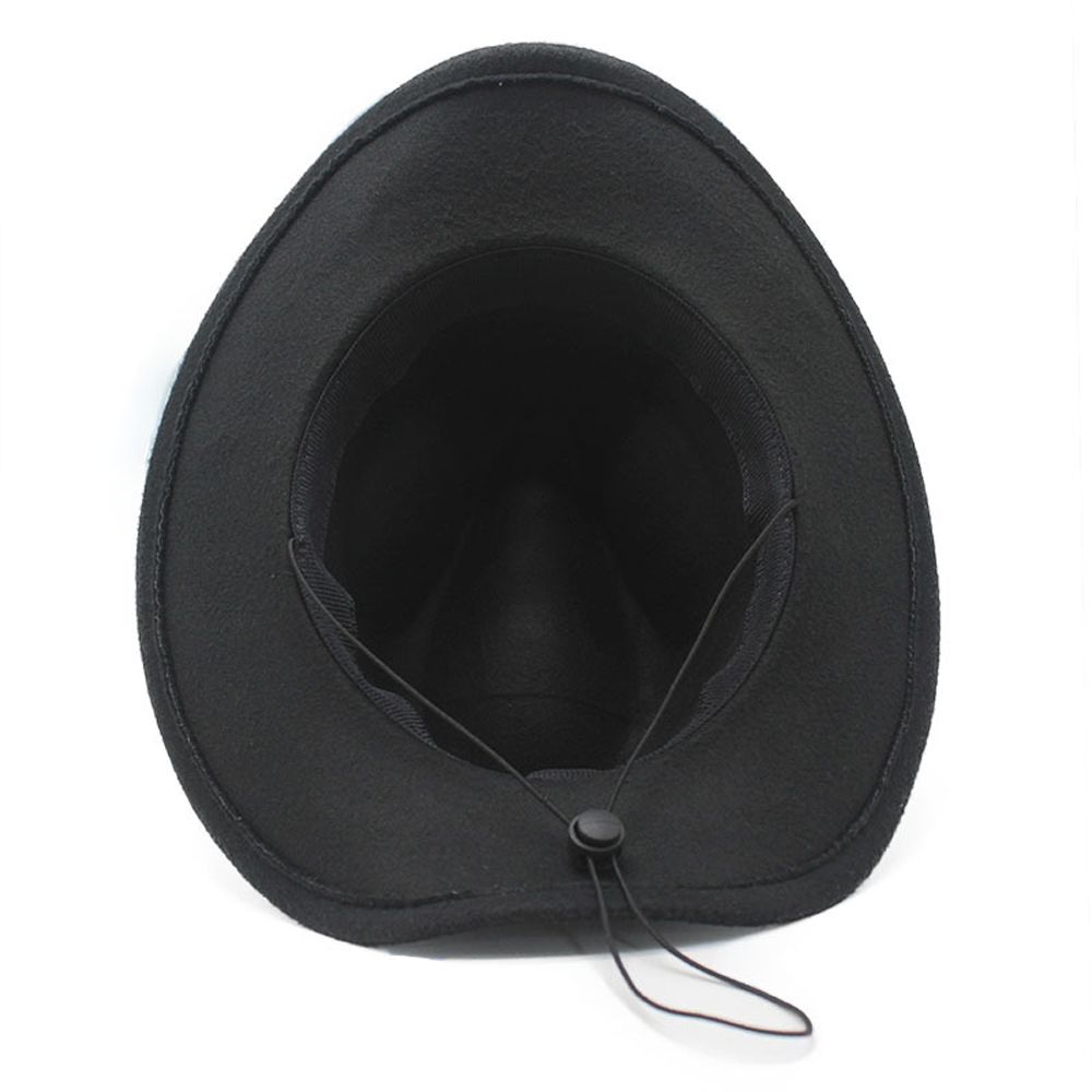 Western Cowboy Hat Unisex Tweed Felt Wide Brim Hat With