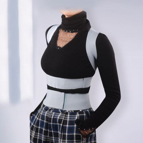 Invisible Chest Posture Corrector Scoliosis Back Brace Spine Belt Shoulder Medical Therapy Support Poor Posture Correction Belt(#Gray)
