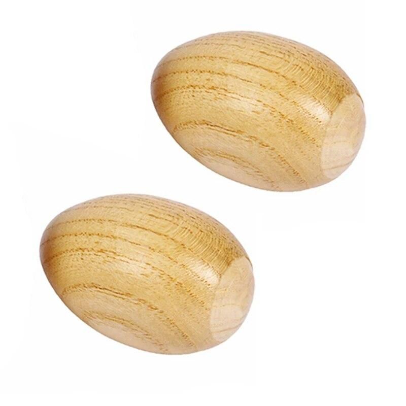 Set of 6 pcs Wooden Percussion Musical Egg Maracas Egg Shakers Musical Instrument Toy for Kids