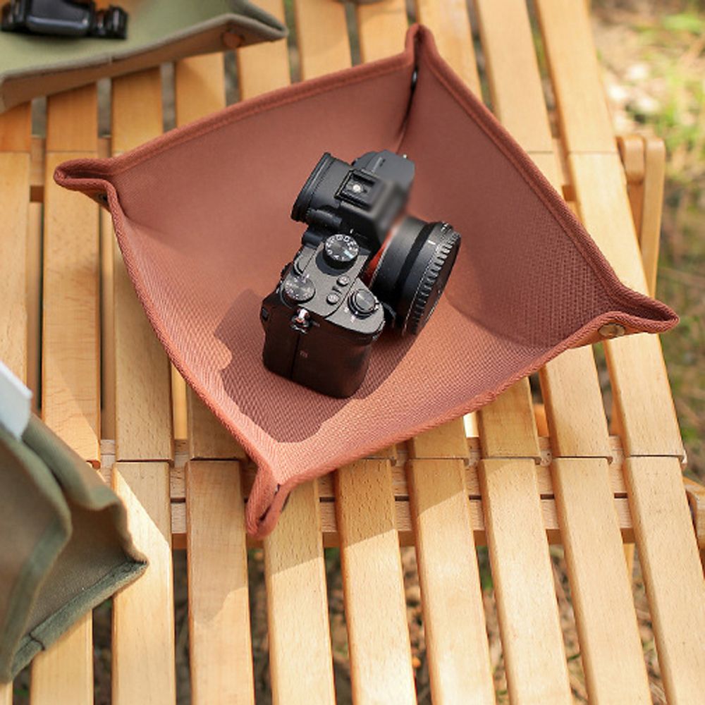 Camping Canvas Storage Tray Outdoor Desktop Keys Camera