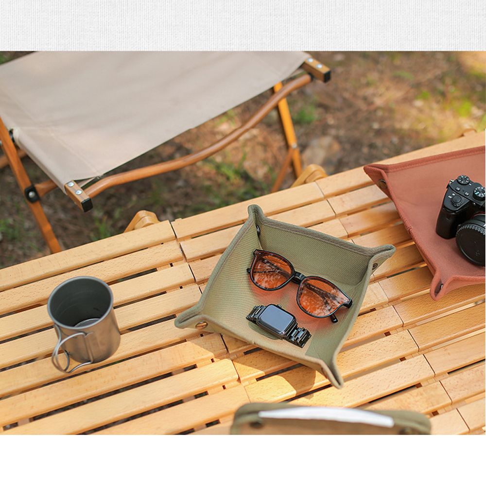 Camping Canvas Storage Tray Outdoor Desktop Keys Camera