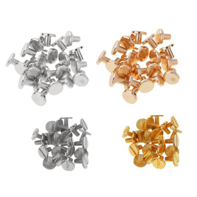 40 Sets 8mm Belt Screw Rivets Stud Head Leather Craft Nail For Wallet