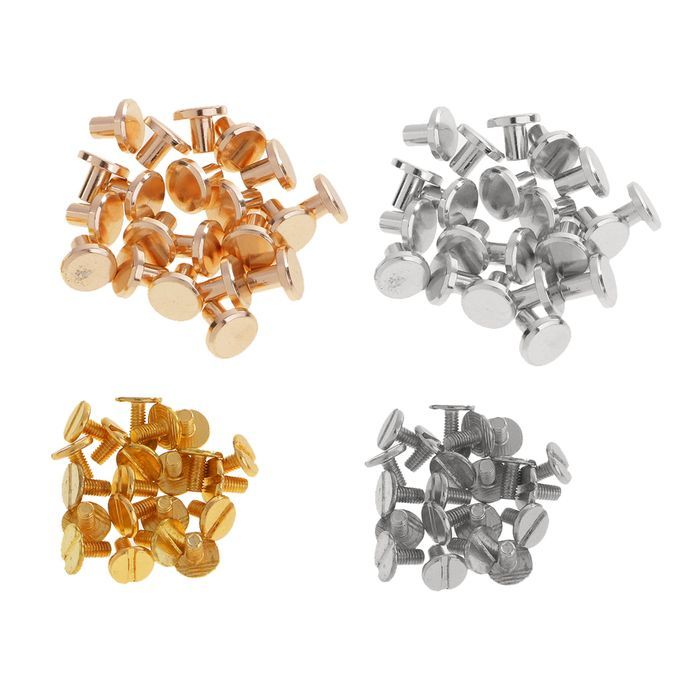 40 Sets 8mm Belt Screw Rivets Stud Head Leather Craft Nail For Wallet