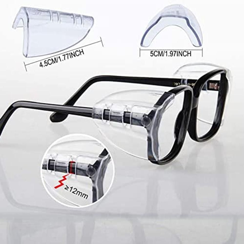 4 Pairs Eye Glasses Side Shields Slip on Clear Side Shield for Safety Glasses