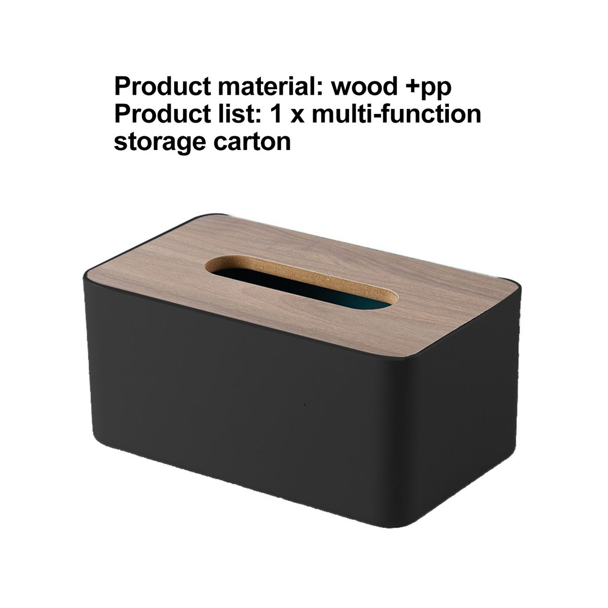 Tissue Container All Match Simple Tissue Case Black