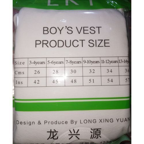 3 In 1 BOYS White Singlets,boys Underwear
