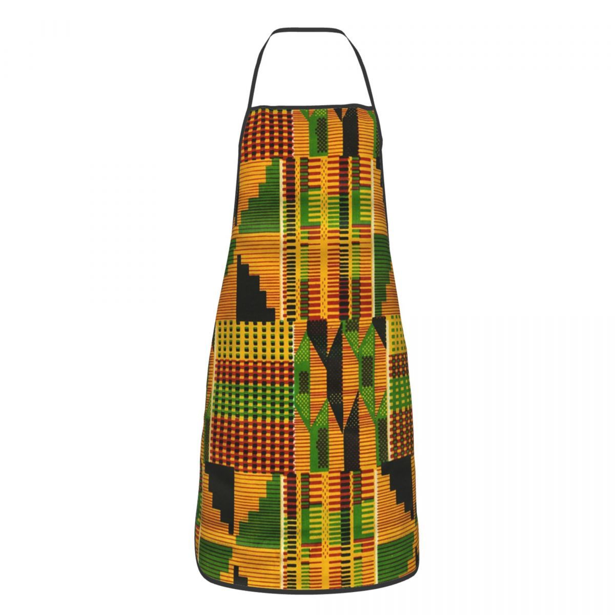 African Kente Cloth Design Apron Adult Women Men Chef Tablier Cuisine For Cooking Kitchen Traditional Africa Ethnic Pattern Bib Apron OneSize