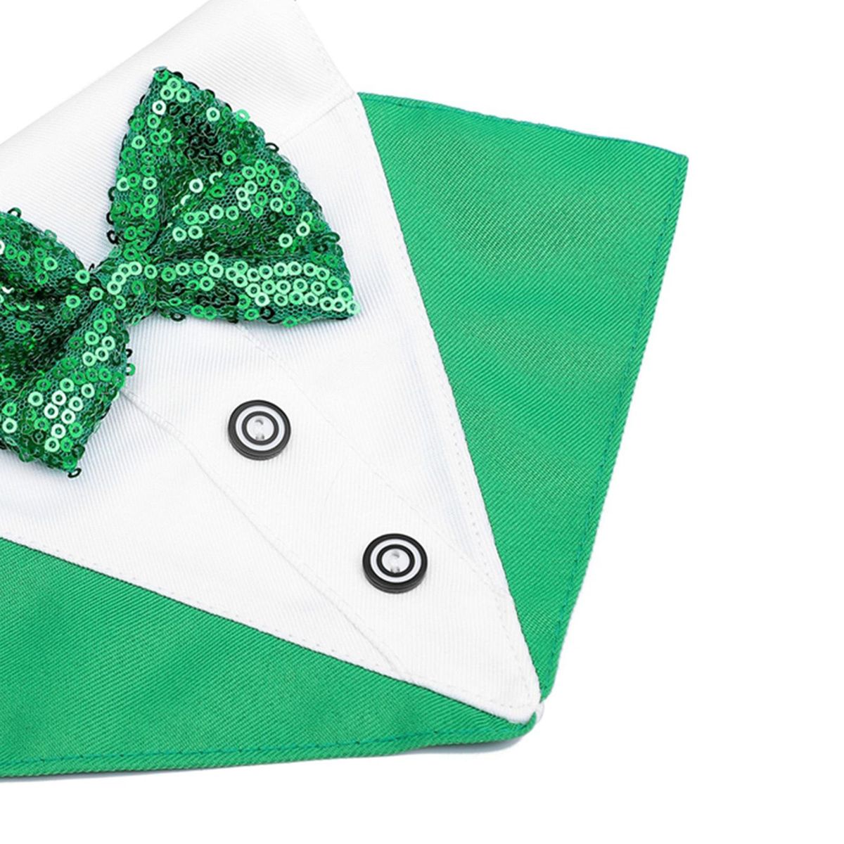 Dog Bandana Collar With Bow Tie St. Patrick's Day Green White S