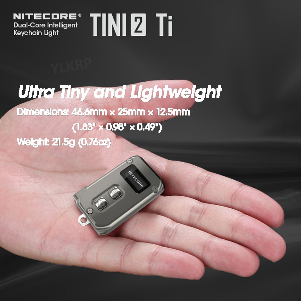 NITECORE TINI2 Ti 500 Lumens Titanium Smart Dual Core Key