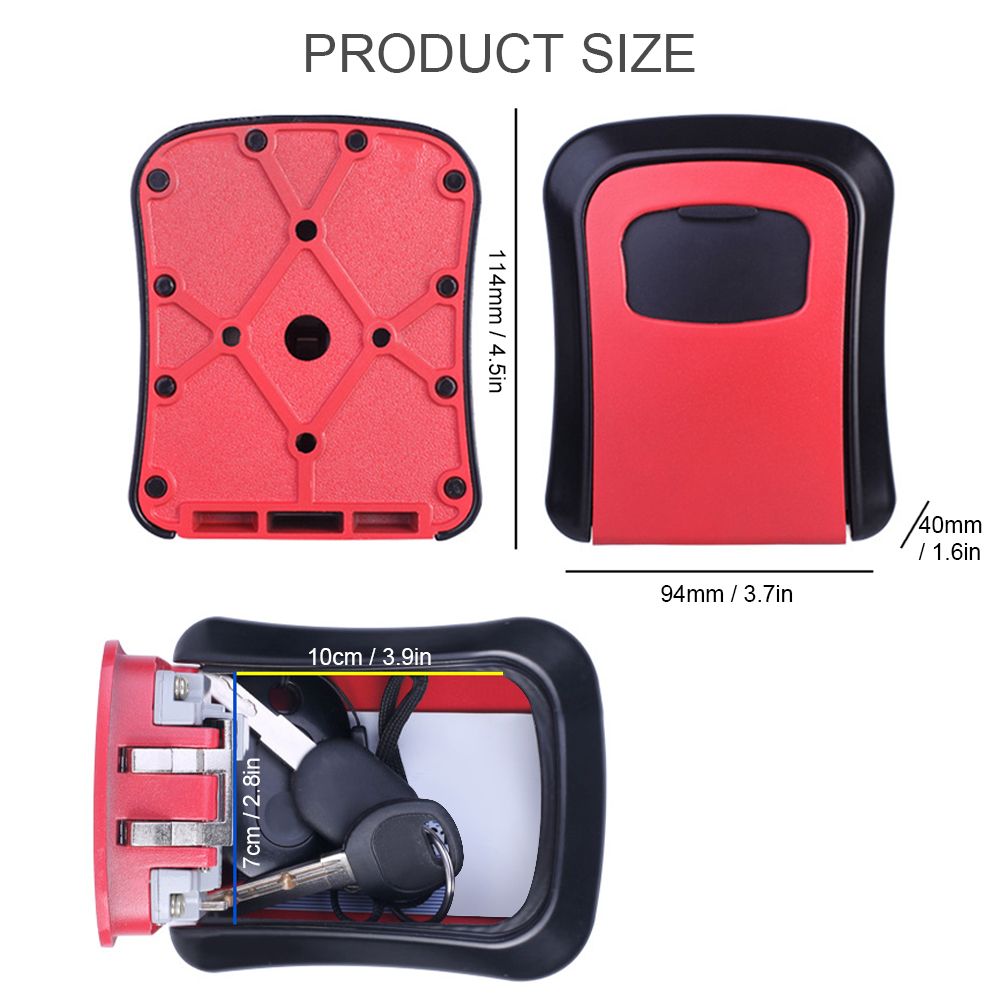 Key Storage Lock Box Wall Mounted With Dustproof Cover