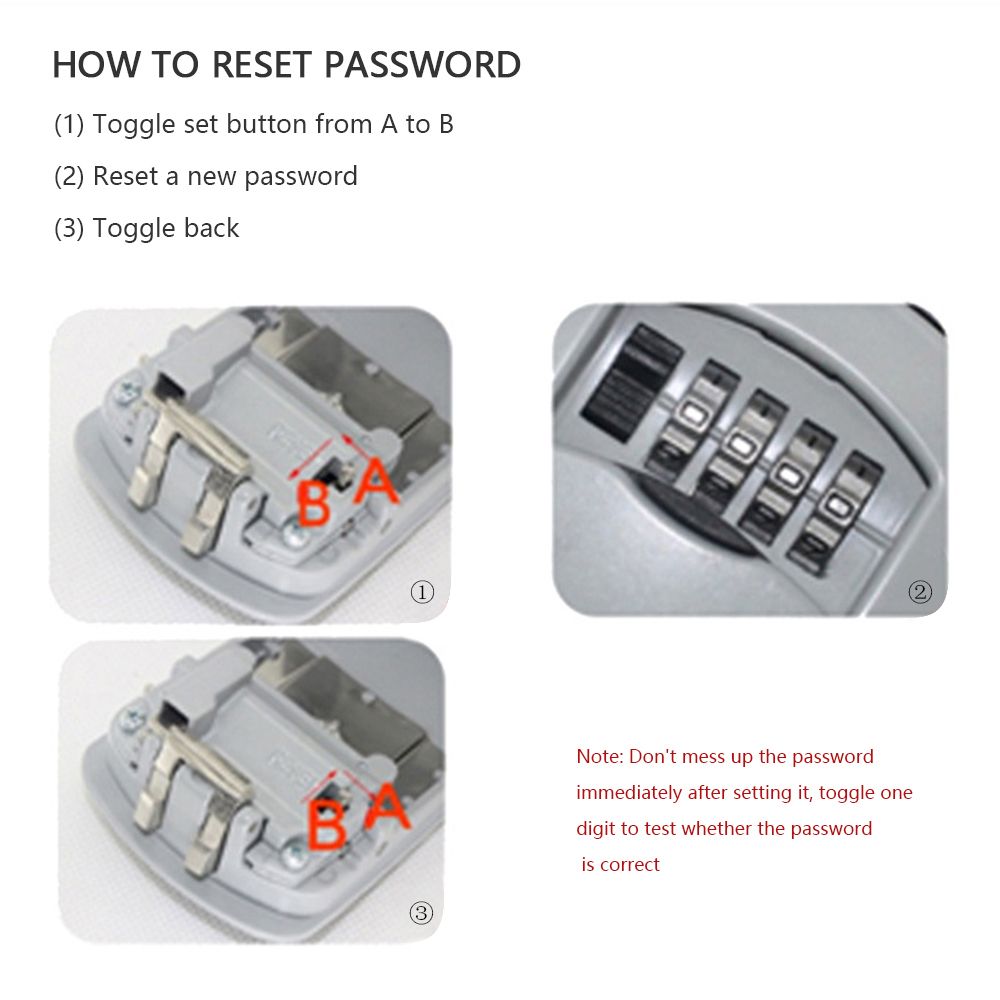 Key Storage Lock Box Wall Mounted With Dustproof Cover