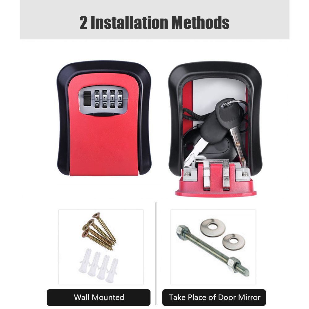 Key Storage Lock Box Wall Mounted With Dustproof Cover