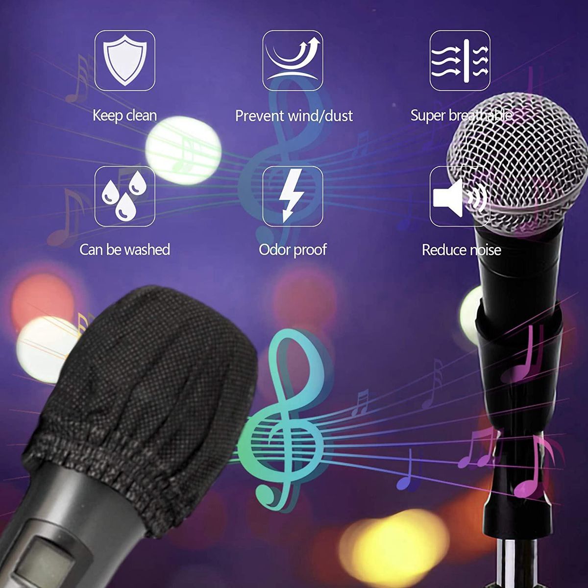 100 Pcs Disposable Microphone Covers, Windscreen Mic