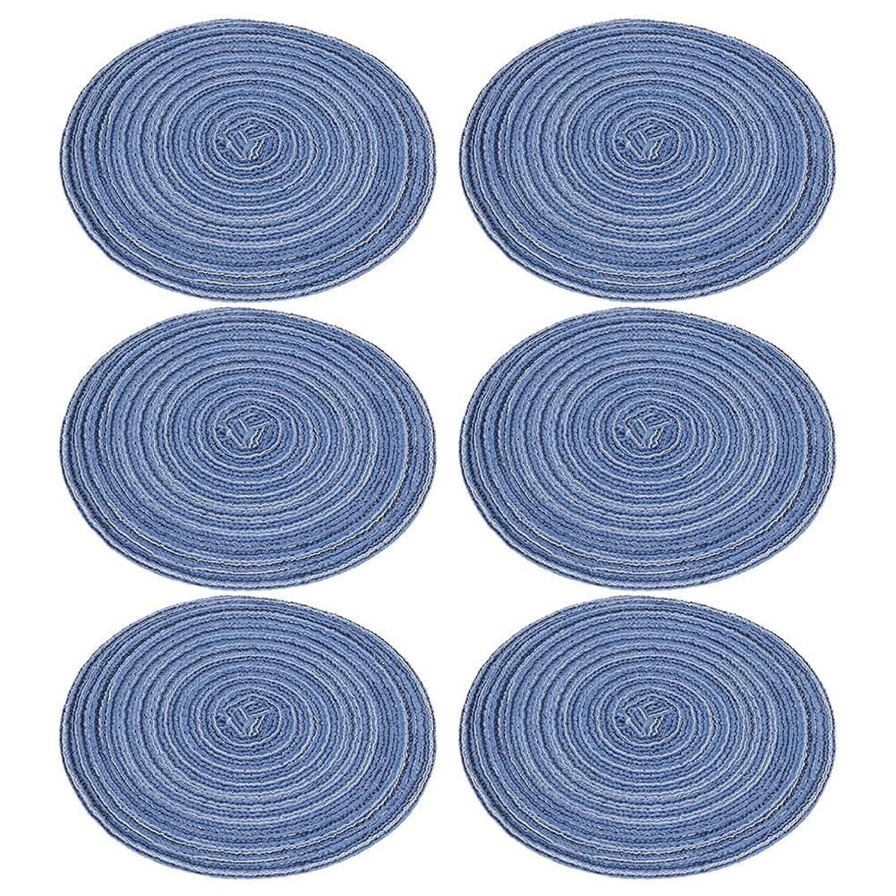 6Pcs Pot Trivets Braided Woven Trivet Coaster,Trivet Pad Blu