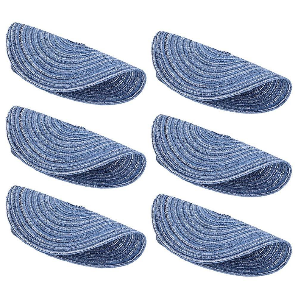 6Pcs Pot Trivets Braided Woven Trivet Coaster,Trivet Pad Blu