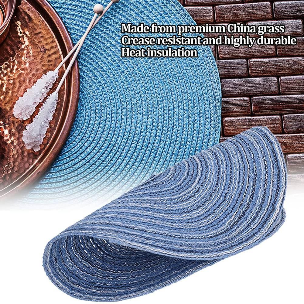 6Pcs Pot Trivets Braided Woven Trivet Coaster,Trivet Pad Blu
