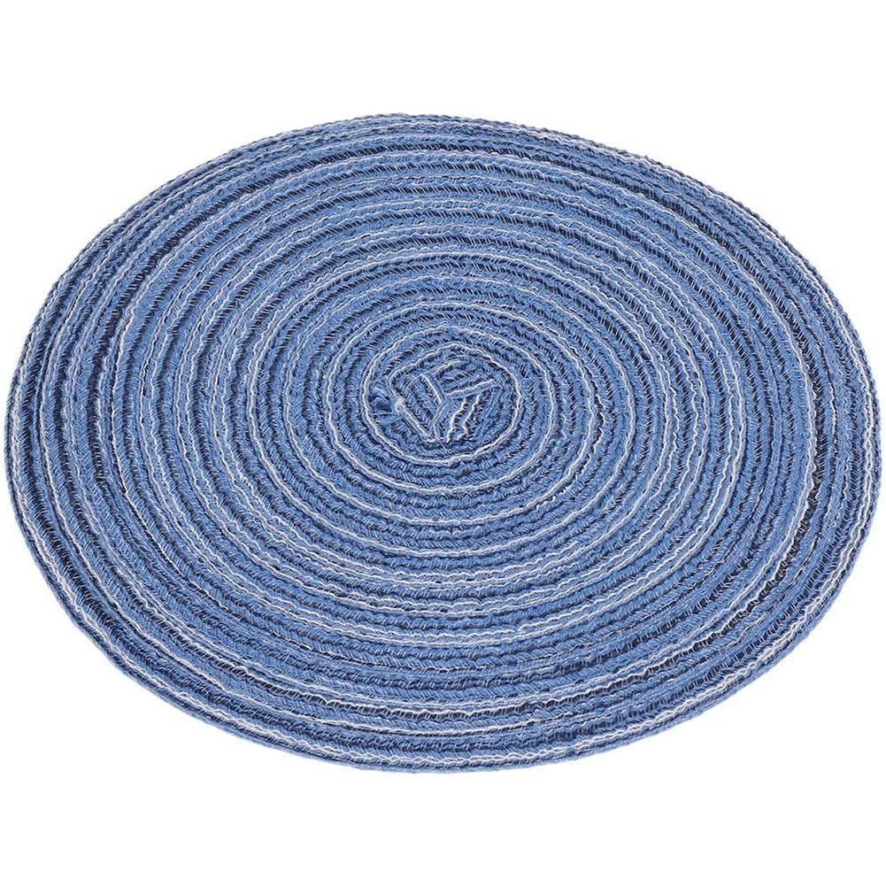 6Pcs Pot Trivets Braided Woven Trivet Coaster,Trivet Pad Blu