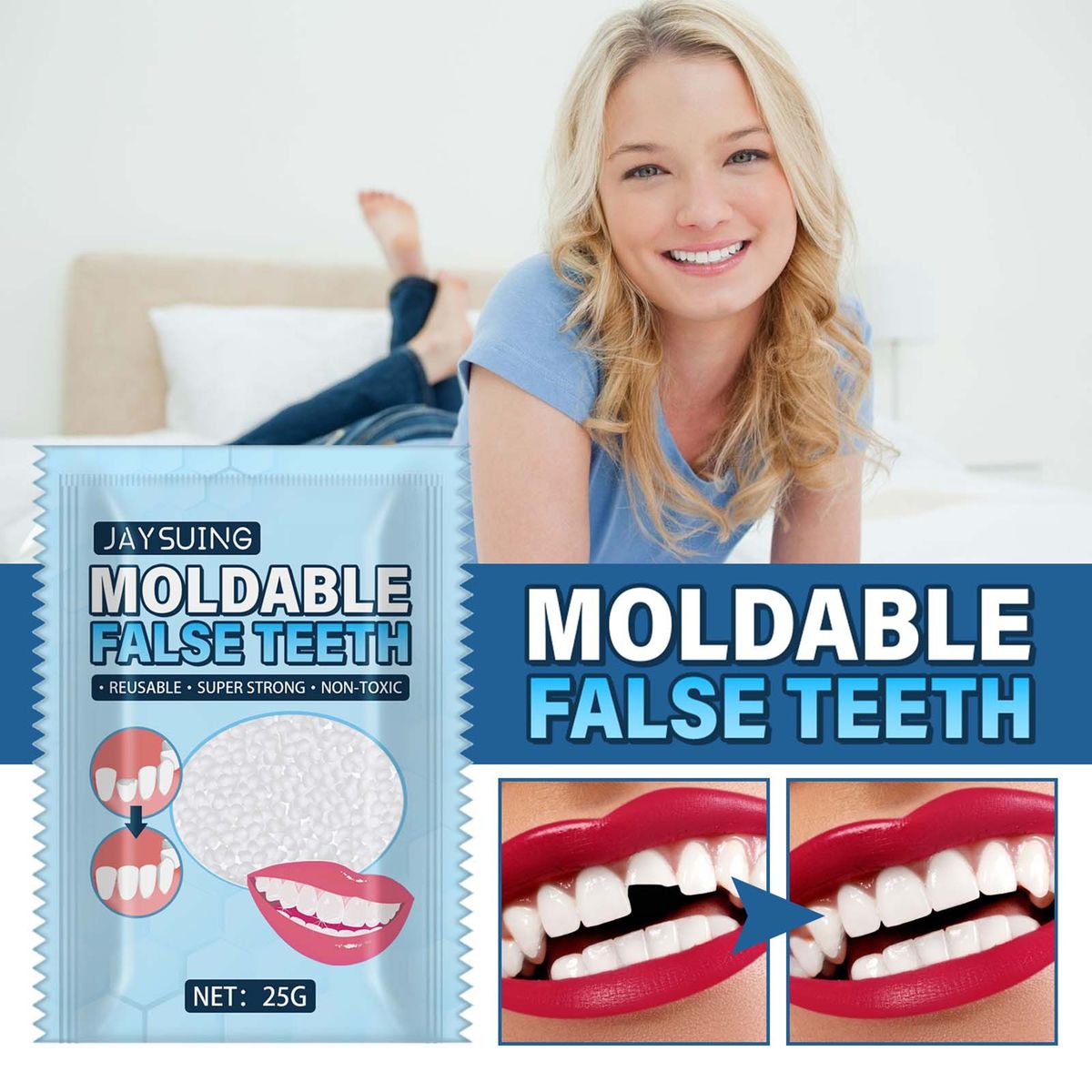 Moldable False Teeths 25g/Bottle Denture Cosplays