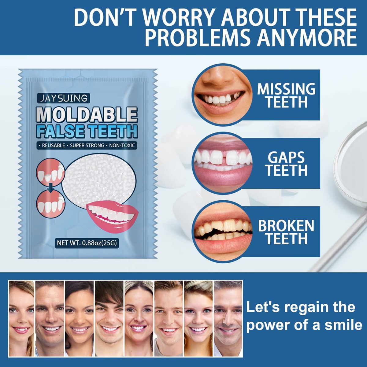 Moldable False Teeths 25g/Bottle Denture Cosplays