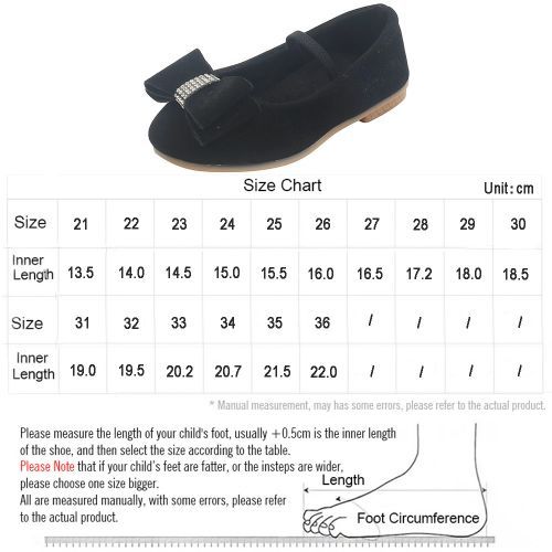 Girls' Princess Bow Sequin Decoration Baby Casual Flat Shoes Solid Loafers Black