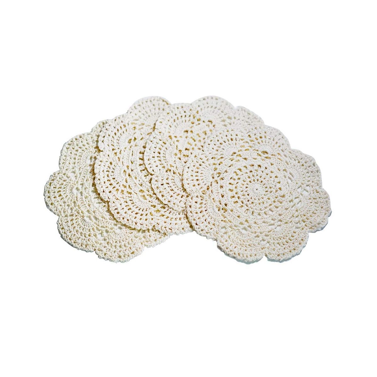 4PCS 8.6 Inch Doilies Crochet Round  Doily Handmade