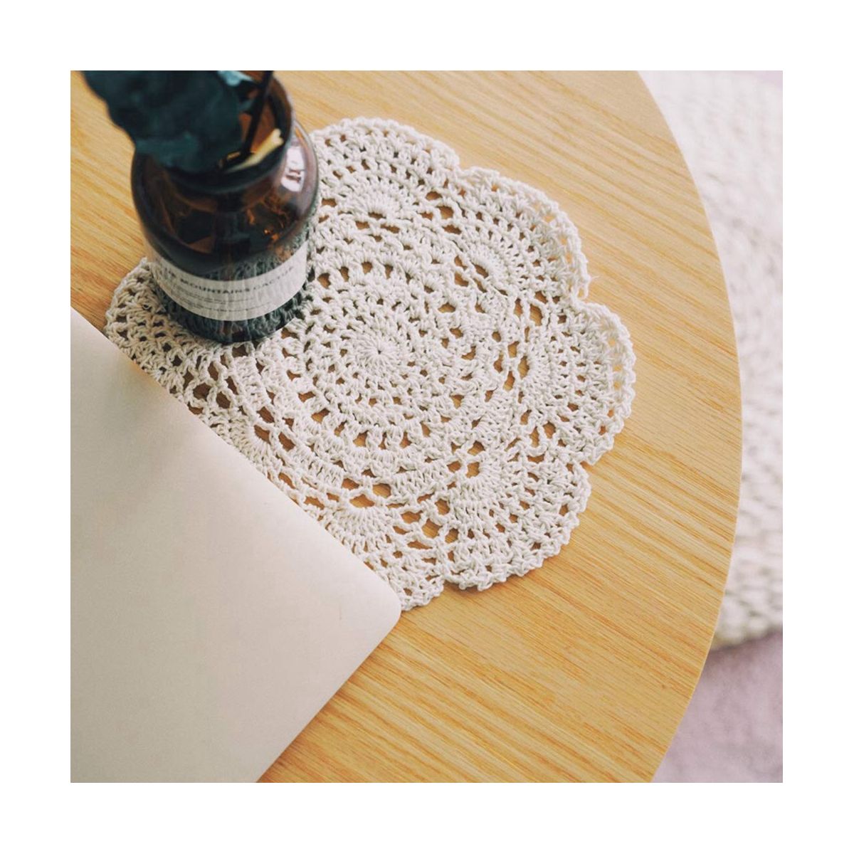 4PCS 8.6 Inch Doilies Crochet Round  Doily Handmade