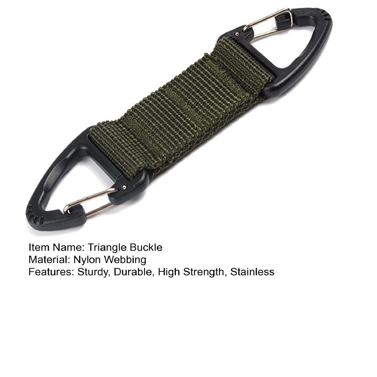 2 PcsSet Backpack Triangle Buckles Heavy-duty Triangle Buckles Army Green