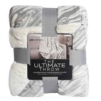Life Comfort The Ultimate Throw Faux Fur -Light Grey