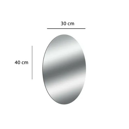 Non-glass Self Adhesive Mirror Sticker - Oval