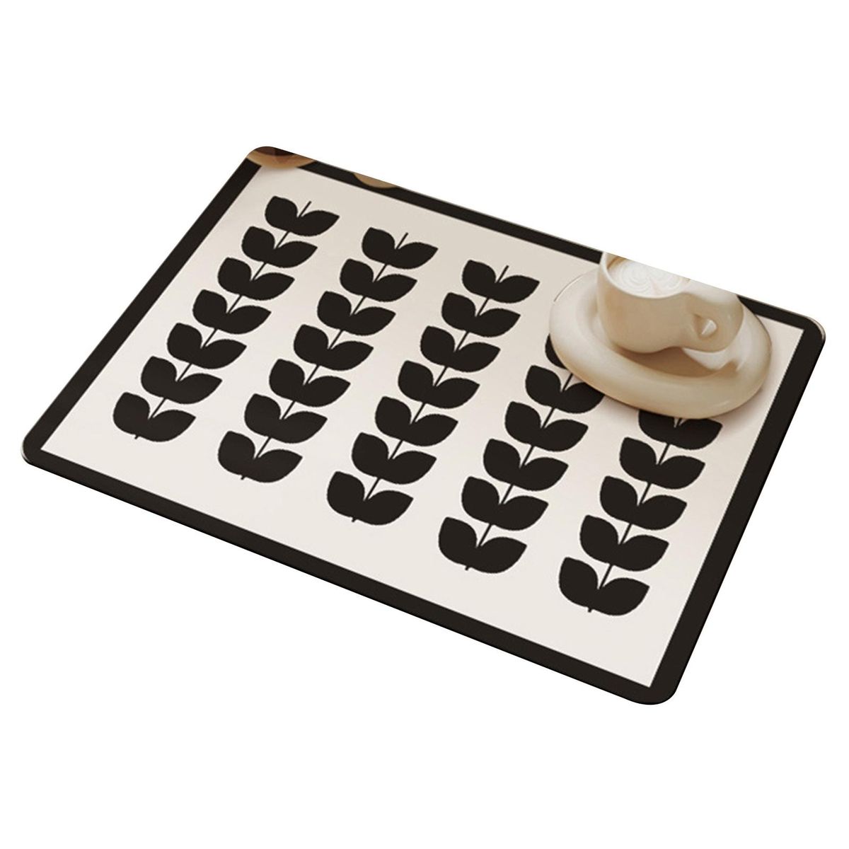 Space-saving Countertop Mat Geometric Super Absorbent for Dishware