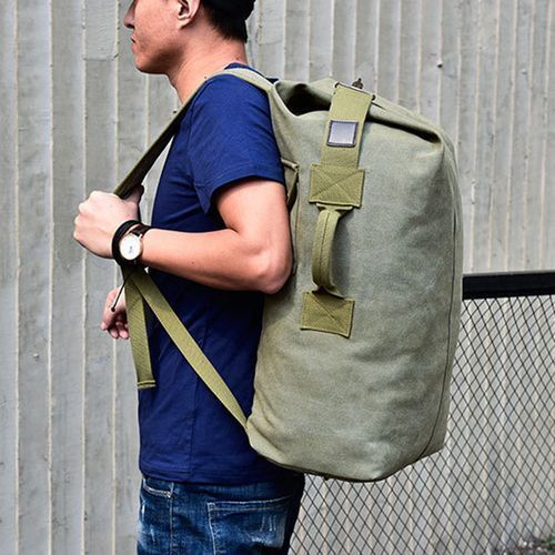 Multifunctional Canvas Backpack,Men Outdoor Duffle Bag