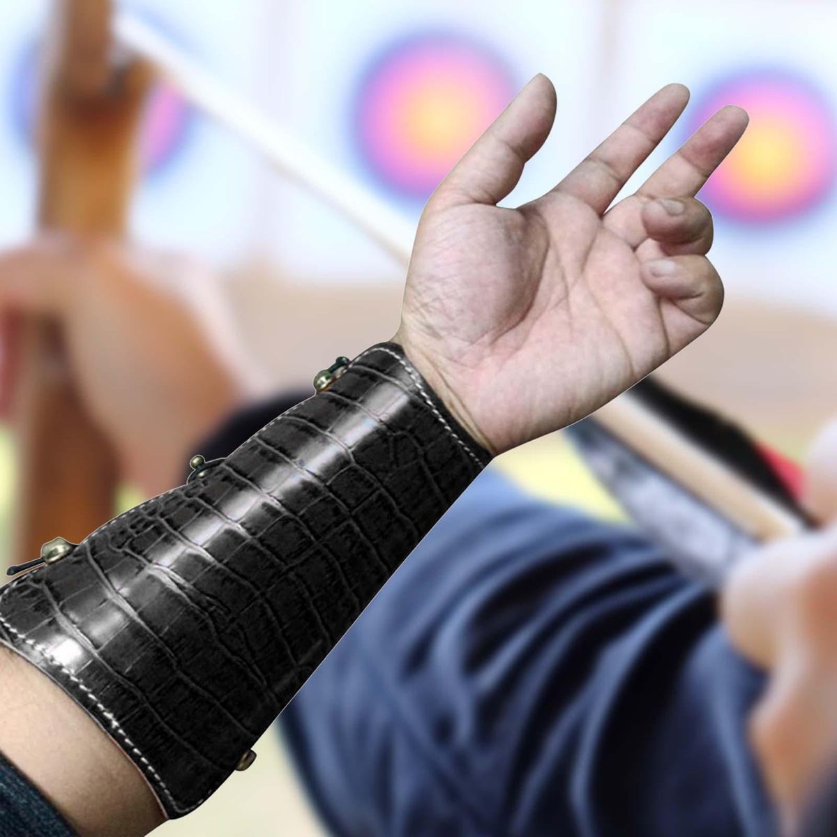Arm Guard  PU Leather Gear Traditional Black