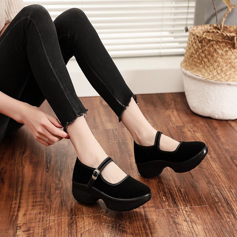 Women's Platform Shoes 4.5 Cm High Heel Black