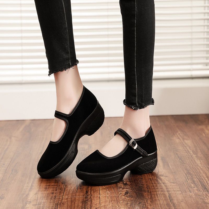 Women's Platform Shoes 4.5 Cm High Heel Black