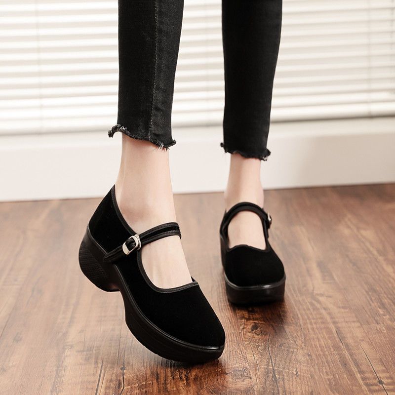 Women's Platform Shoes 4.5 Cm High Heel Black