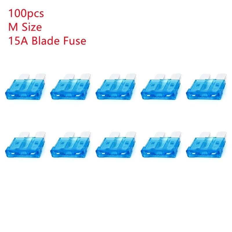 (Medium 3Amp)10/50/100pcs Aluminum Car Blade Fuse Kit For