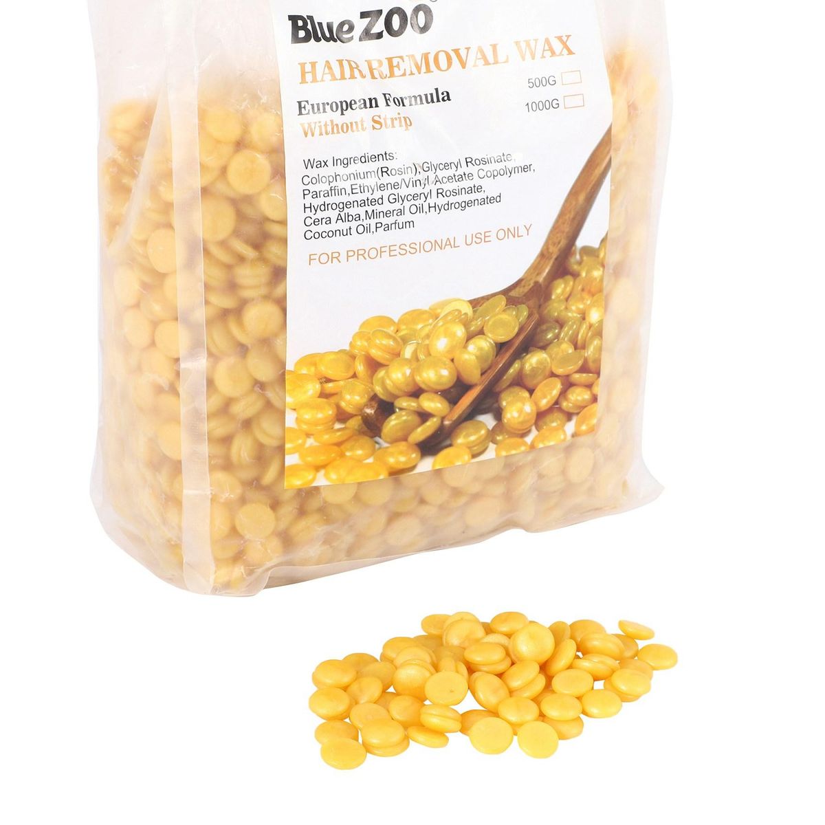 BlueZOO Depilatory Shimmer Hard Wax Beans For Hair Removal-Gold