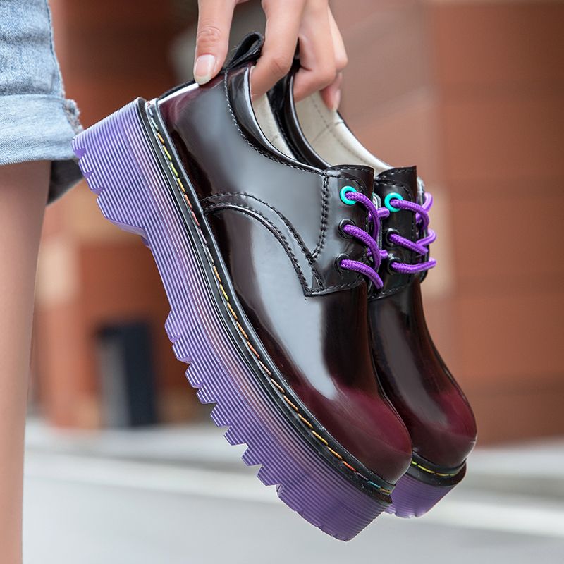 Classic Platform Chunky Heel Ladies Pumps Female Sweet Round Toe College Shoes