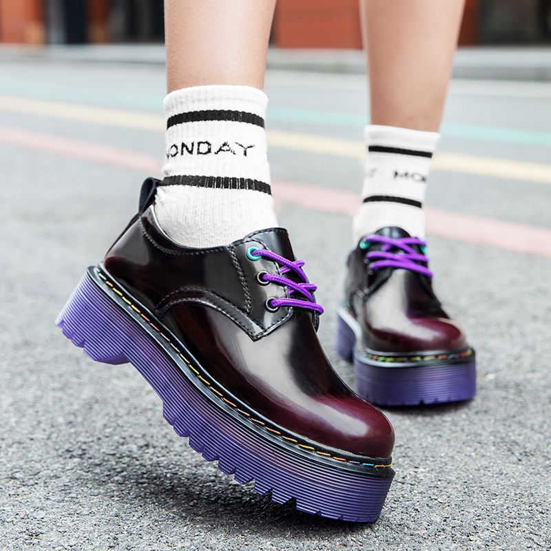 Classic Platform Chunky Heel Ladies Pumps Female Sweet Round Toe College Shoes